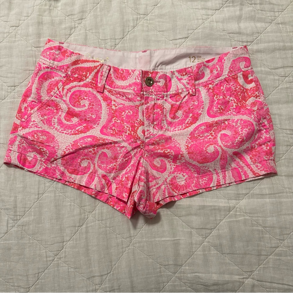 Lilly Pulitzer The Walsh Shorts Vibrant Pink Patterned Women's Size 12